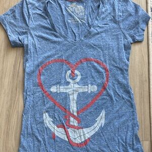 Fifth Sun Blue Anchor Heart Tee
